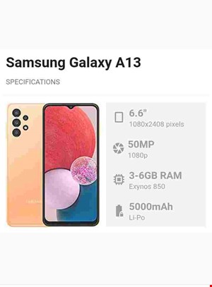 گوشی سامسونگ گلکسی A13 4G دو سیم‌کارت ظرفیت 64 گیگابایت رم 4 گیگابایت جعبه بزرگ